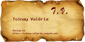 Tolnay Valéria névjegykártya